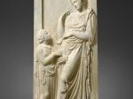 【若い女性と使用人の大理石墓碑　Marble grave stele of a young woman and servant】古代ギリシャー古典期‐アッティカ文化