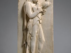 【大理石の少女像墓碑　Marble grave stele of a little girl】古代ギリシャ‐古典期