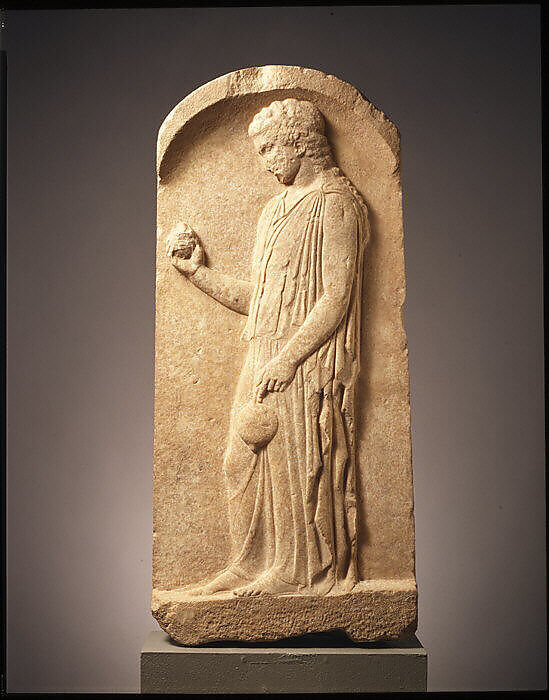 【若い少女大理石のステレ（墓標）　Marble stele (grave marker) of a young girl】古代ギリシャ‐古典期