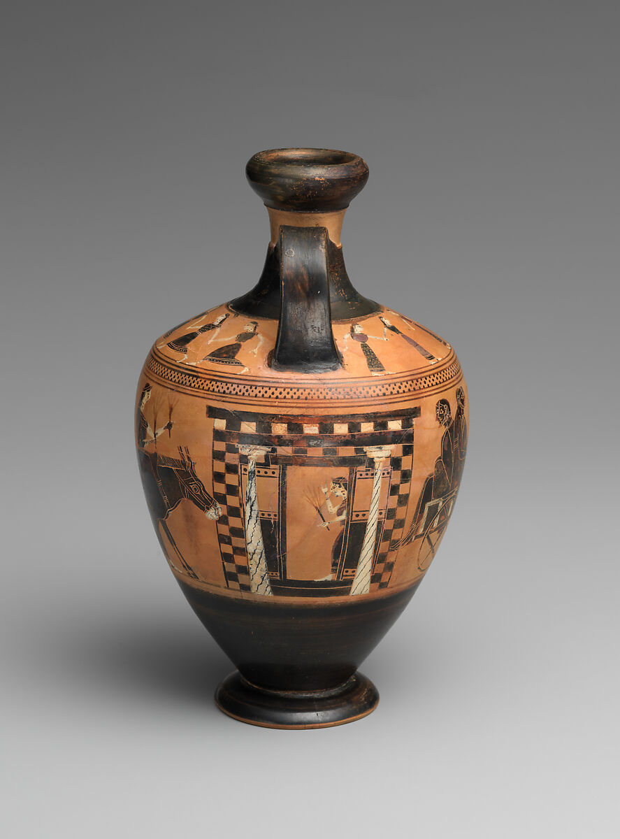 【テラコッタ製レキュトス（油瓶）　Terracotta lekythos (oil flask)】古代ギリシャ‐アーキック期‐アマシス画家