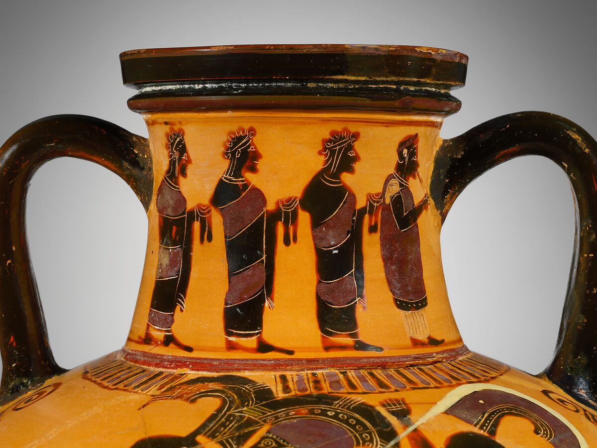 【土製の首部アンフォラ（壺）　Terracotta neck-amphora (jar)】古代ギリシャ‐アルカイック期