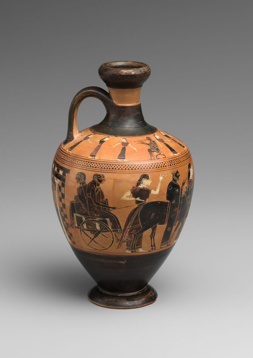 【テラコッタ製レキュトス（油瓶）　Terracotta lekythos (oil flask)】古代ギリシャ‐アーキック期‐アマシス画家