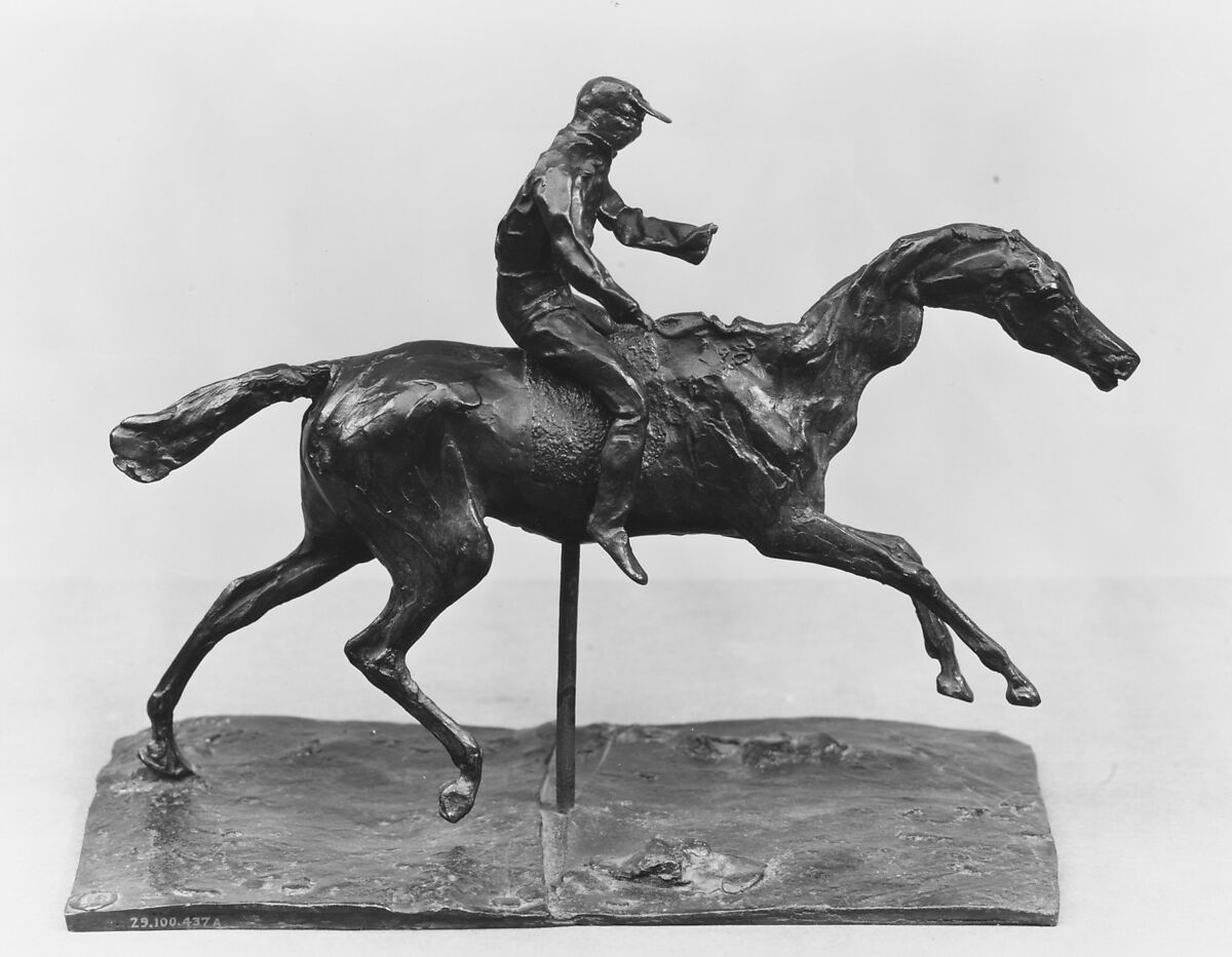 【馬と騎手；後ろ左足のみが地面に触れる右足でギャロップする馬　Horse with Jockey; Horse Galloping on the Right Foot, the Back Left Foot Only Touching the Ground】フランス‐エドガー・ドガ（Edgar Degas）‐印象派
