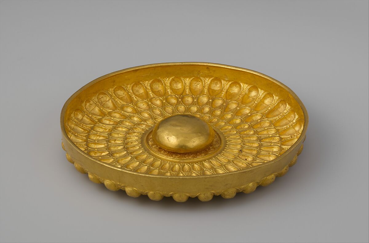 【金製フィアレー（酒を捧げるボウル）　Gold phiale (libation bowl)】ギリシャ‐後期古典期‐ヘレニズム期