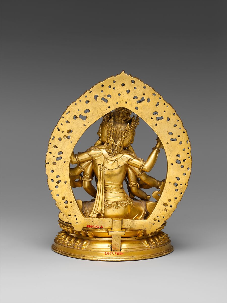 【黄銅鎏金尊勝佛母像　Buddhist Deity, Ushnishavijaya (Zun Sheng fo mu)】中国‐清代