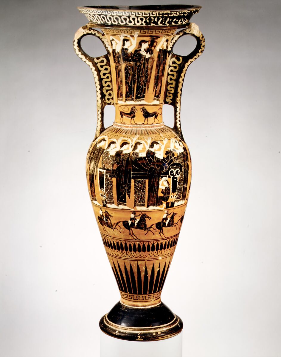 【水の儀式用土器（ラウトロフォロス）　Terracotta loutrophoros (ceremonial vase for water)】古代ギリシャ‐アーチャイック期