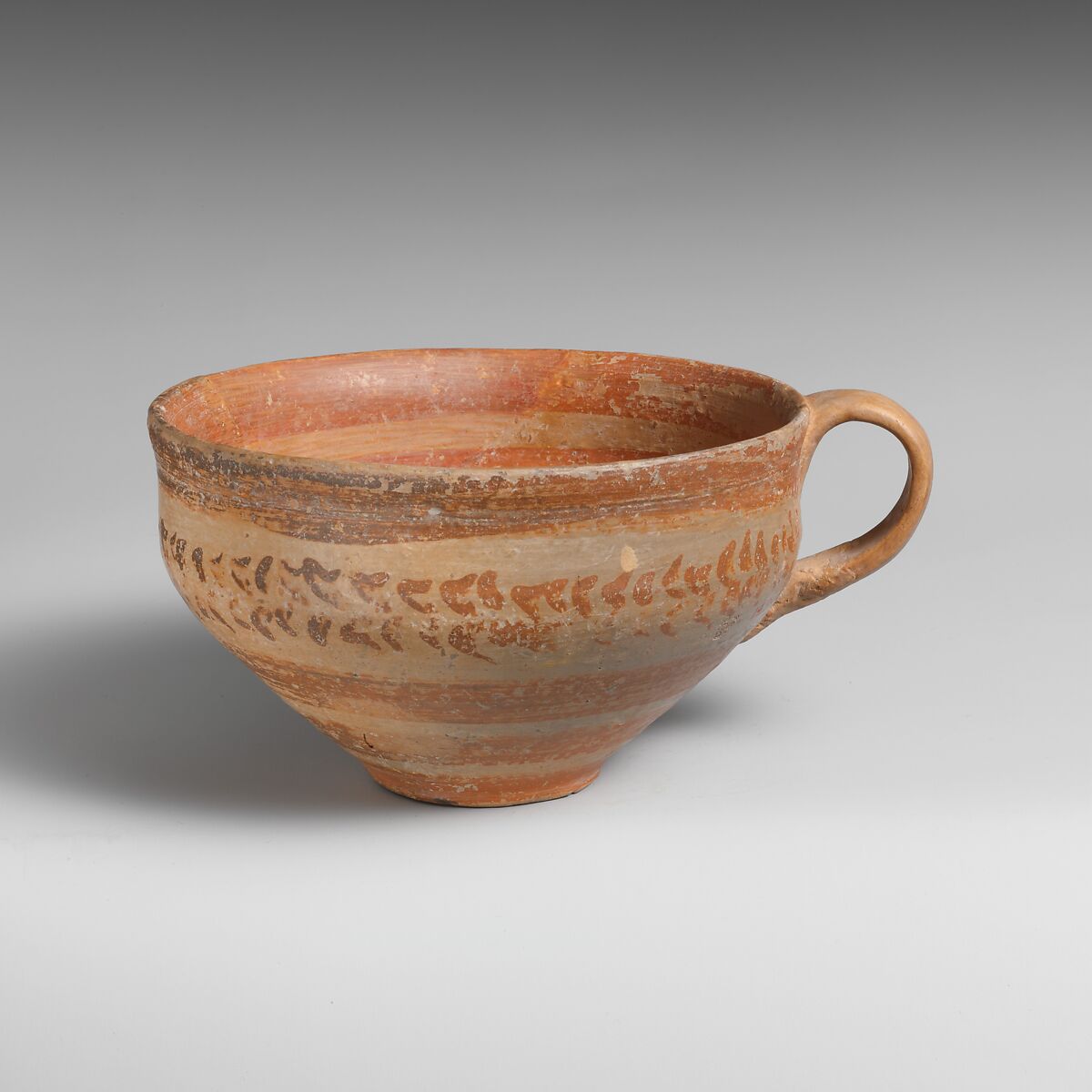 【テラコッタ片耳杯　Terracotta hemispherical cup】古代ギリシャ‐後期ミノア文明