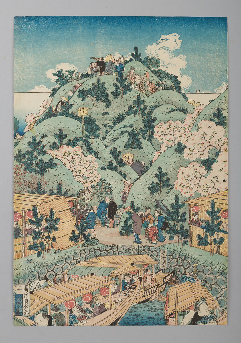 【浪花天保山風景　View of Mount Tenpō in Osaka】日本‐江戸時代‐長谷川貞升