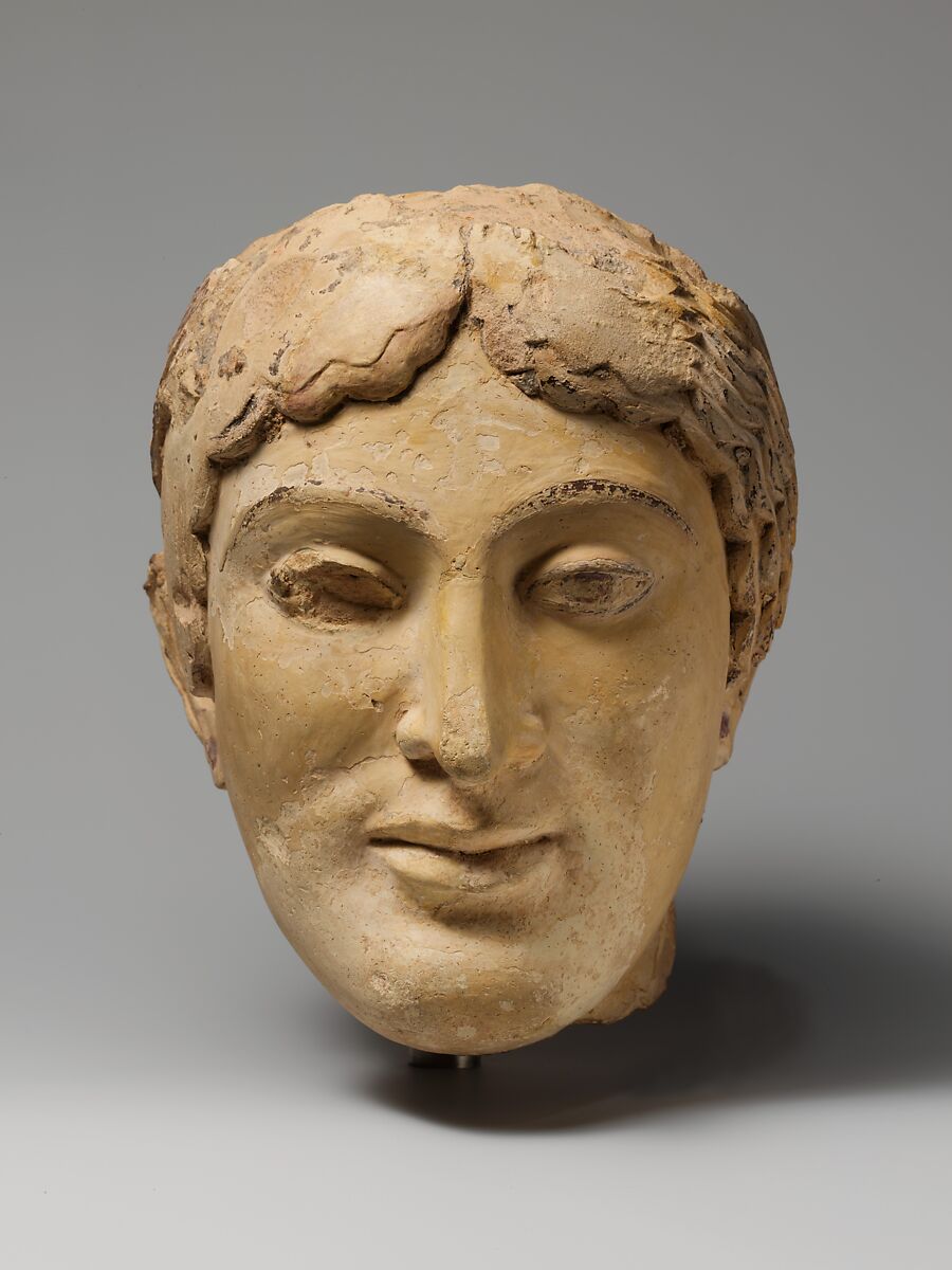 本物保証人気古代ローマ テラコッタ人形 頭部 考古 アンティーク 西洋彫刻