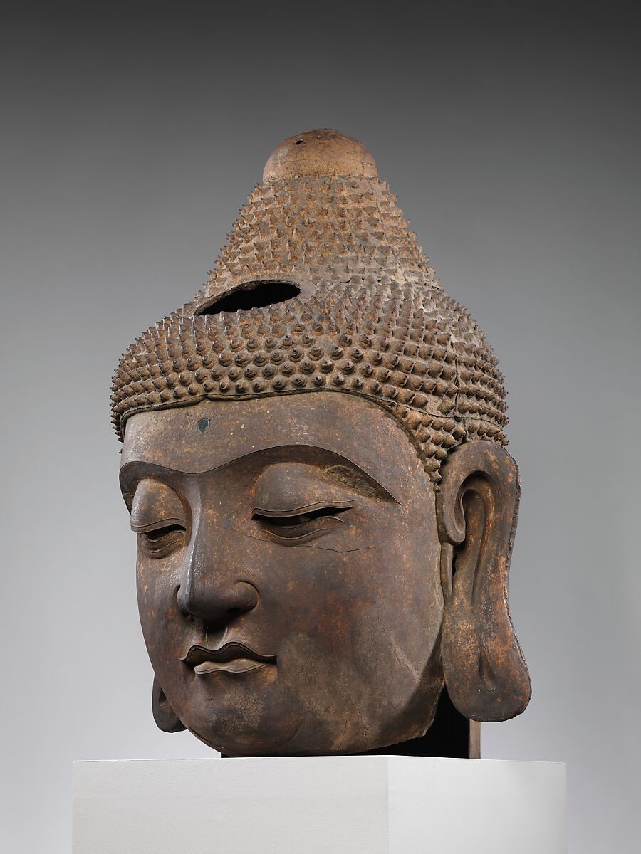 【鑄鐵佛頭像　Head of Buddha】中国‐明代