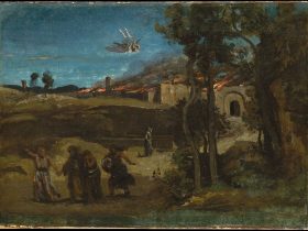 【ソドムの破壊　Study for "The Destruction of Sodom"】フランス‐現実主義‐バルビゾン派‐カミーユ・コロー（Camille Corot）