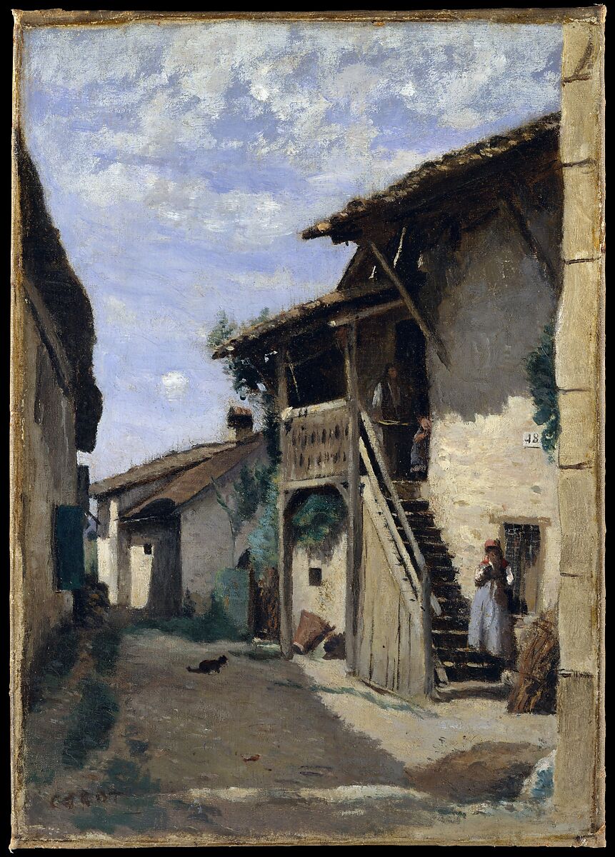【村の通り：ダルダニー　A Village Street: Dardagny】フランス‐現実主義‐バルビゾン派‐カミーユ・コロー（Camille Corot）
