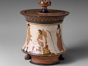 【テラコッタ・ピクシス（箱）　Terracotta pyxis (box)】古代ギリシャ