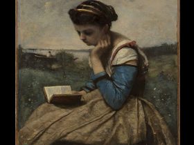 【読書の女性　 A Woman Reading】フランス‐現実主義‐バルビゾン派‐カミーユ・コロー（Camille Corot）