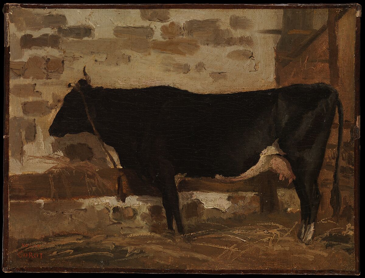 【納屋中の牛　Cow in a Barn】フランス‐現実主義‐バルビゾン派‐カミーユ・コロー（Camille Corot）