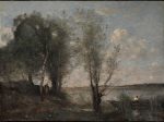【葦中の船頭　Boatman among the Reeds】フランス‐現実主義‐バルビゾン派‐カミーユ・コロー（Camille Corot）