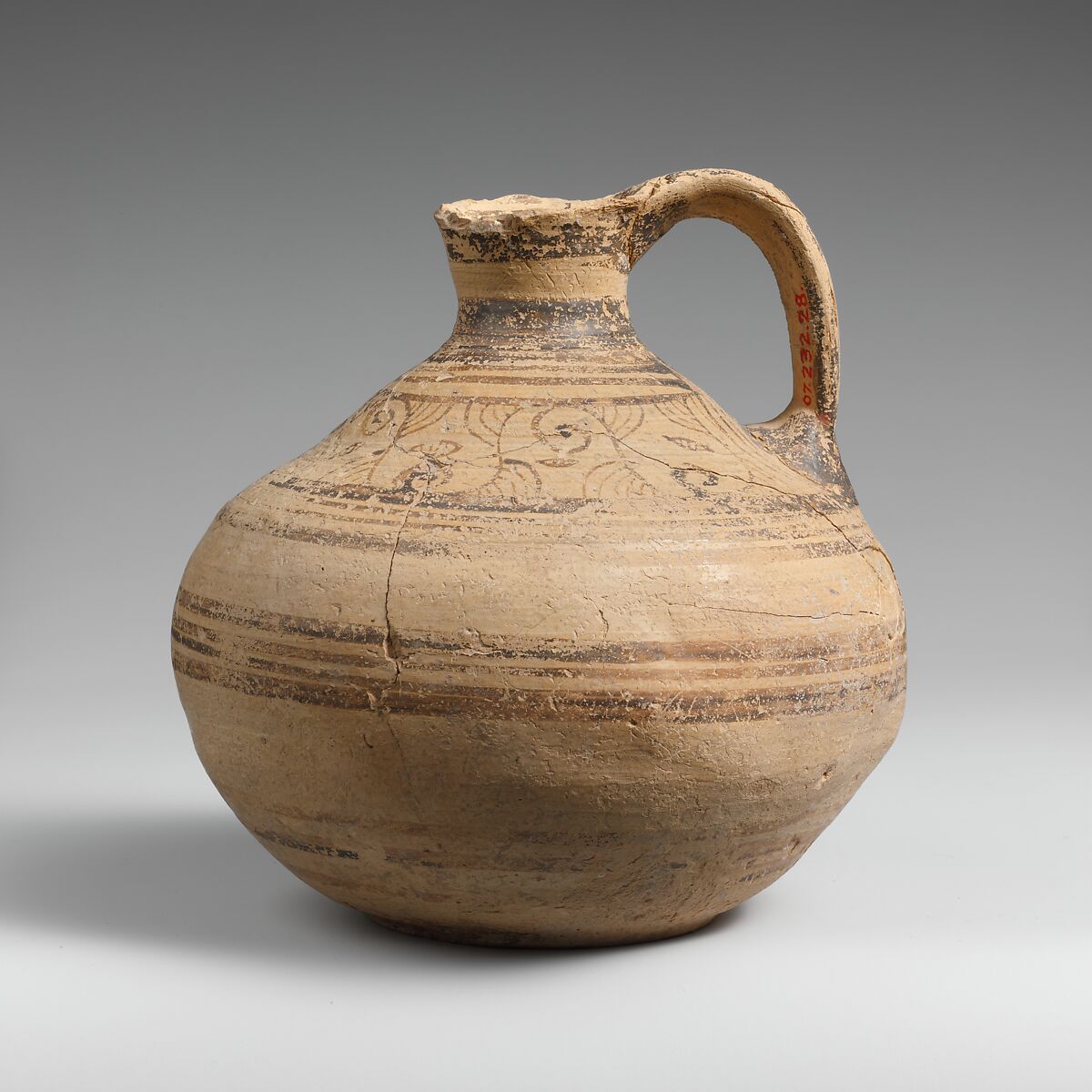【テラコッタの球状甕（つぼ）　Terracotta globular jug】古代ギリシャ‐ミノア文明