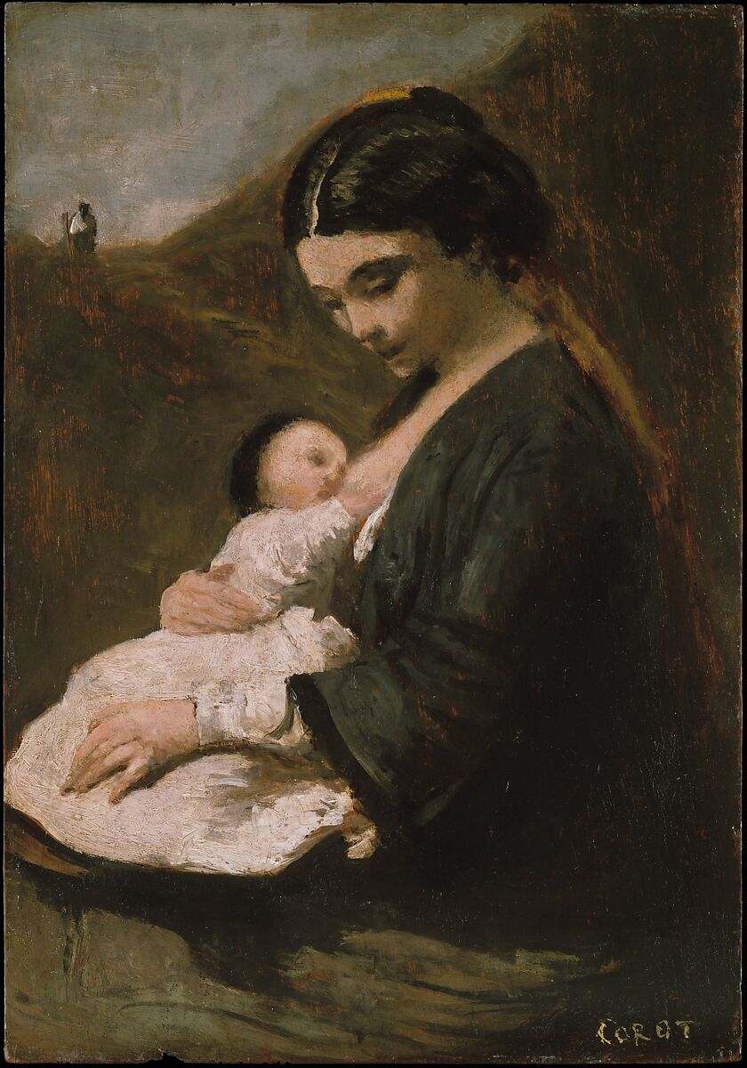 【母と子　Mother and Child】フランス‐現実主義‐バルビゾン派‐カミーユ・コロー（Camille Corot）