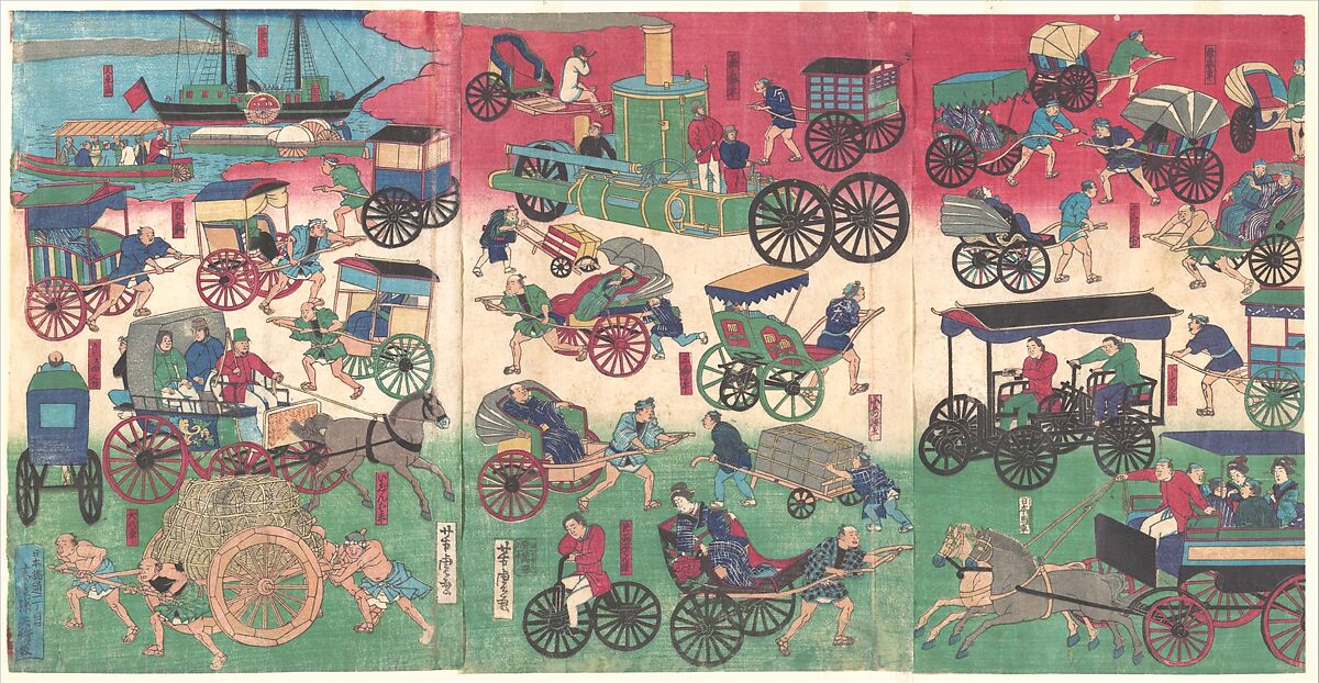 【東京の街の車両】日本-江戸時代‐歌川芳虎