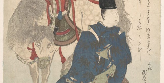【若き貴族が馬のそばにしゃがむ姿　Young Nobleman Crouching beside His Horse】江戸時代‐鈴木其一