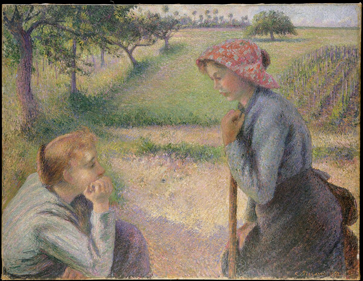 【二人の若い農民女性　Two Young Peasant Women】フランス‐画家カミーユ・ピサロ（Camille Pissarro）