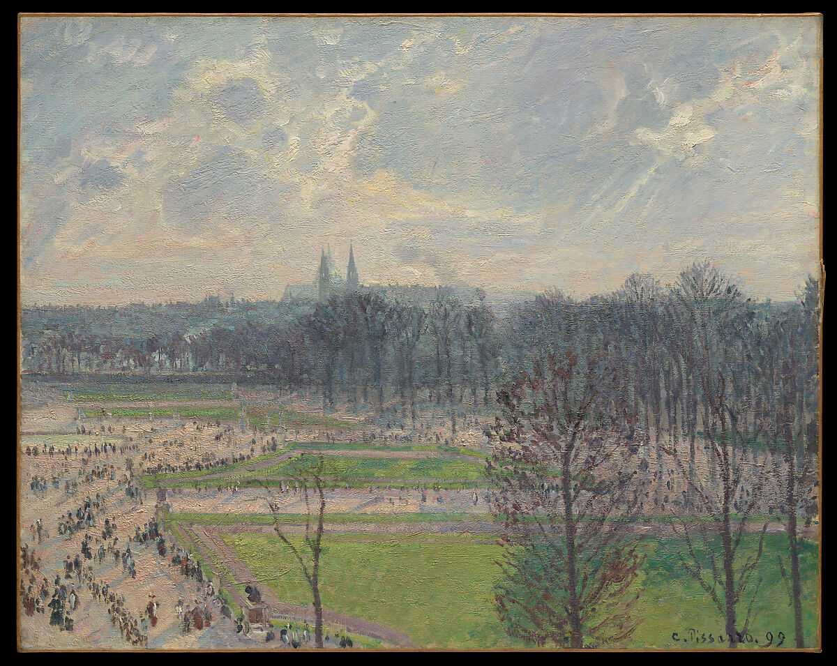【冬の午後のテュイルリー庭園　The Garden of the Tuileries on a Winter Afternoon】フランス‐カミーユ・ピサロ（Camille Pissarro）‐印象派