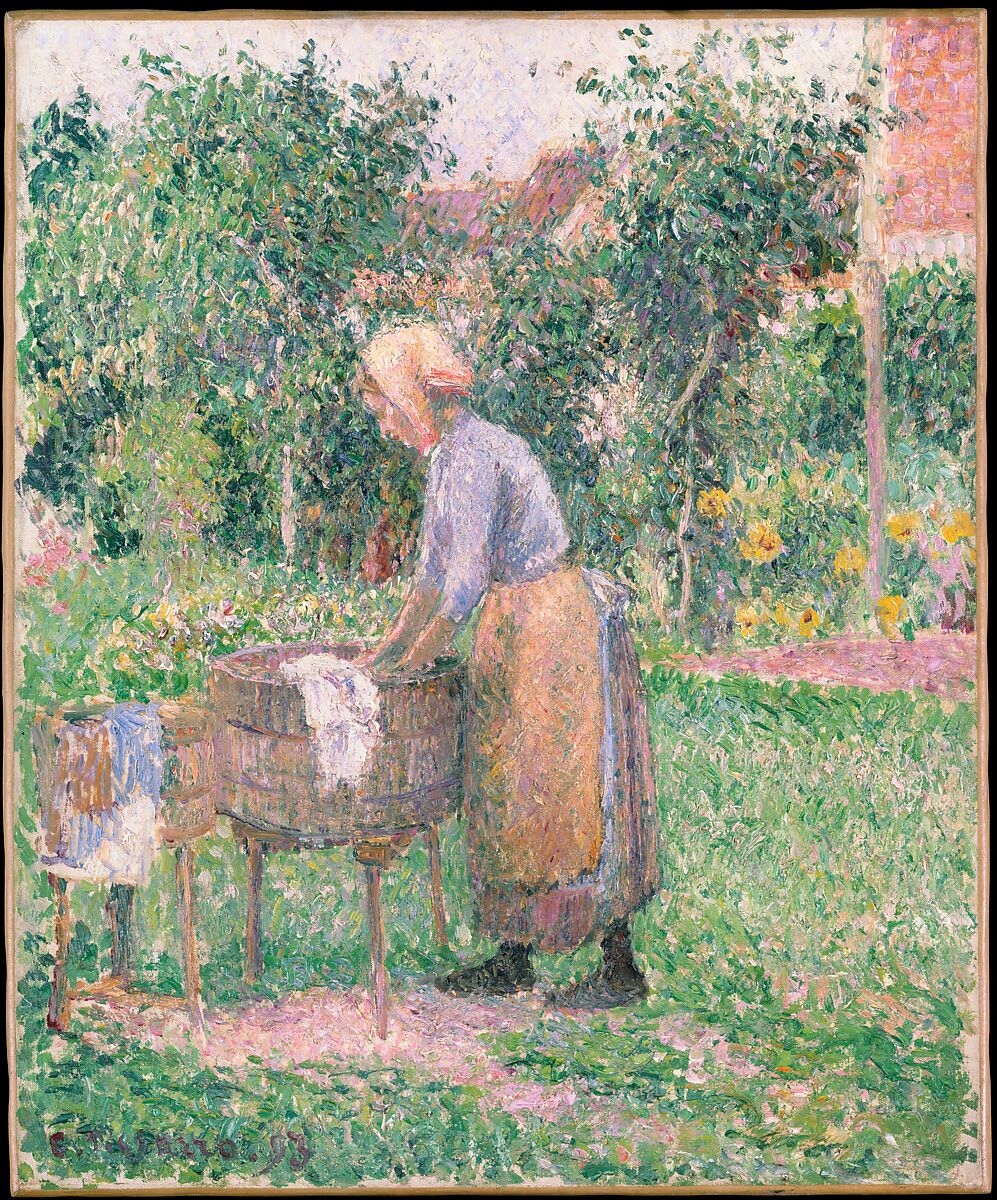 【エラニーの洗濯女　A Washerwoman at Eragny】フランス‐カミーユ・ピサロ（Camille Pissarro）‐印象派