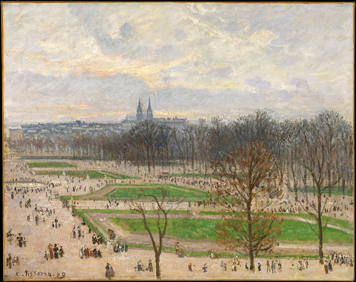 【冬の午後のチュイルリー庭園　The Garden of the Tuileries on a Winter Afternoon】フランス‐カミーユ・ピサロ（Camille Pissarro）‐印象派