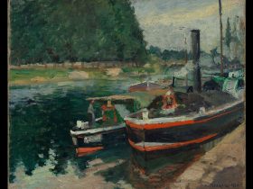 【ポントワーズの曳船　Barges at Pontoise】フランス‐カミーユ・ピサロ（Camille Pissarro）‐印象派