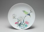 【景德鎮窯粉彩花鳥紋盤　Dish with bird and flowers】中国-清代