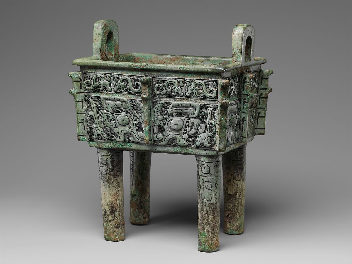 【青銅方鼎　Rectangular cauldron (Fangding)】中国-商代
