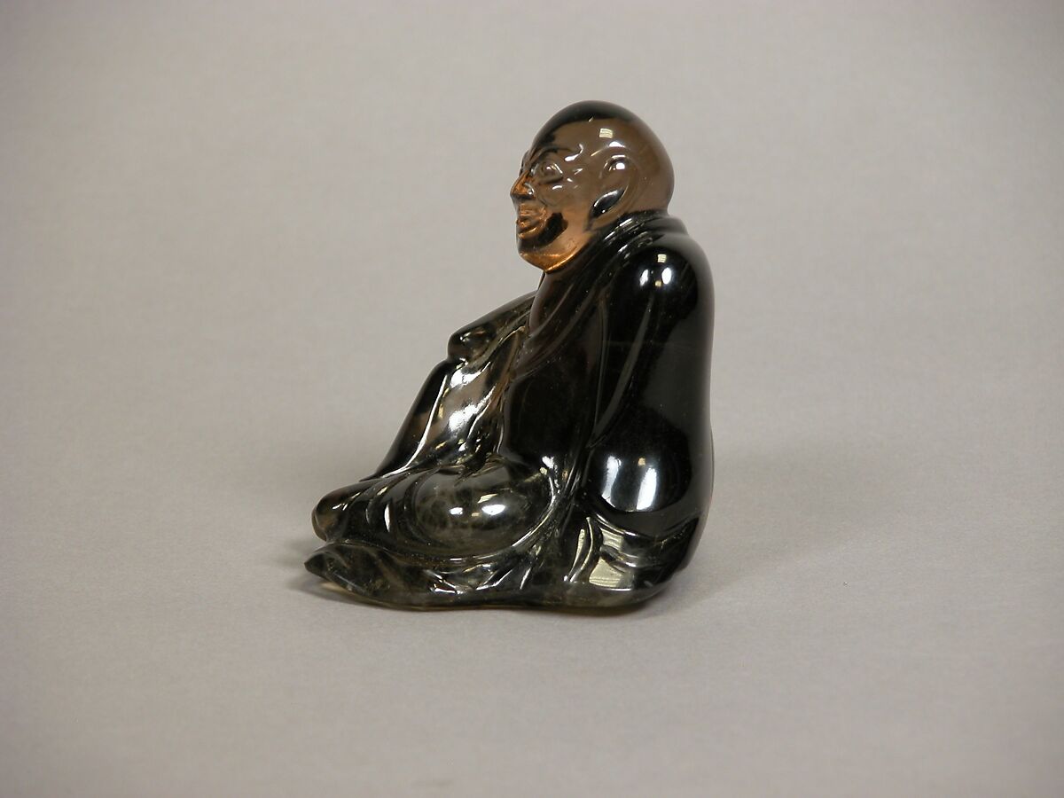 【煙晶坐佛　Seated Buddha】中国-清代‐ロッククリスタル（煙晶）
