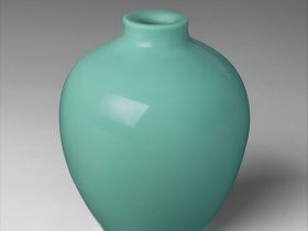 【松石綠料玻璃瓶　Vase】中国‐清代