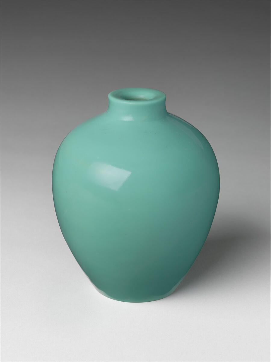 【松石綠料玻璃瓶　Vase】中国‐清代