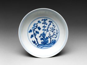 【冬の三友皿　Dish with Three Friends of Winter】中国‐明朝‐嘉靖年間