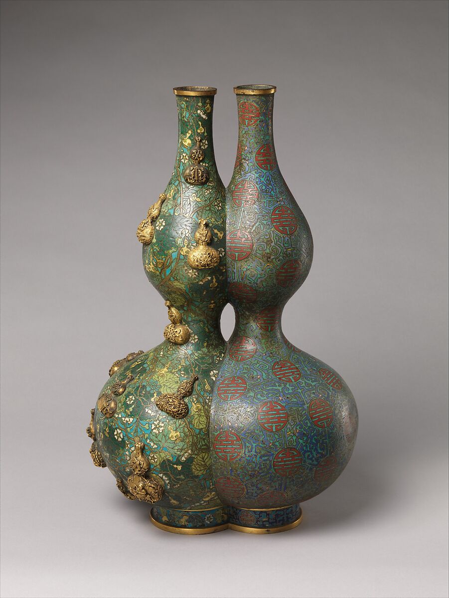 【掐絲琺琅雙聯葫蘆瓶　Double Vase】中国-清代‐康熙時代