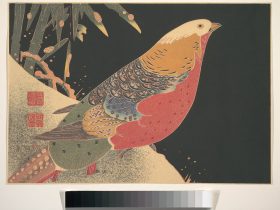 【雪中のキンケイ　Golden Pheasant in the Snow】日本-江戸時代‐伊藤若冲