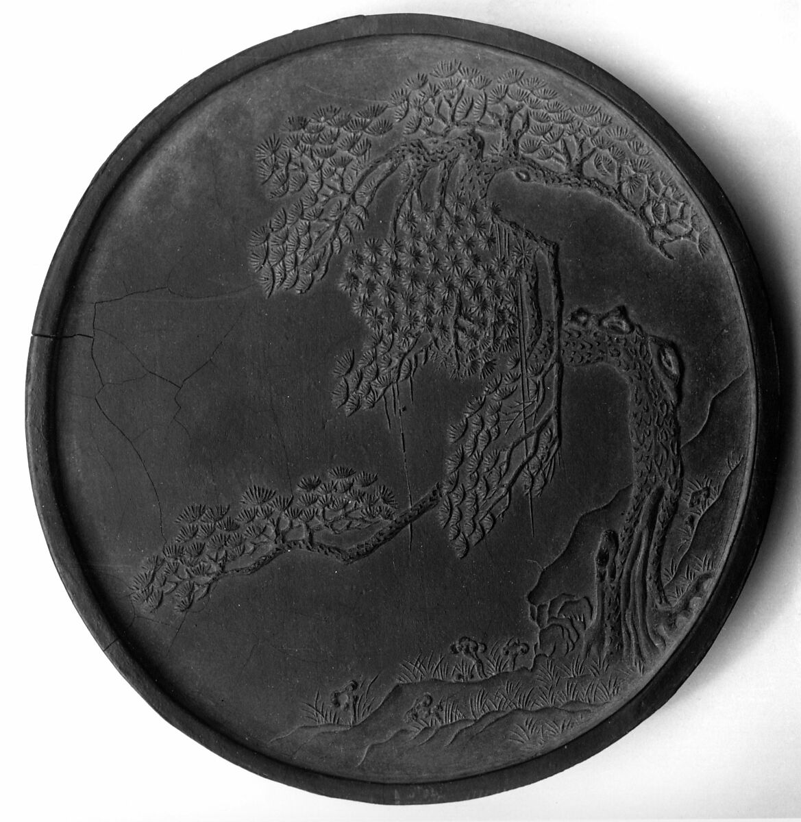 【千年菌紋の墨丸　 Ink Tablet with Thousand-Year Fungus Motif】中国‐清朝後期