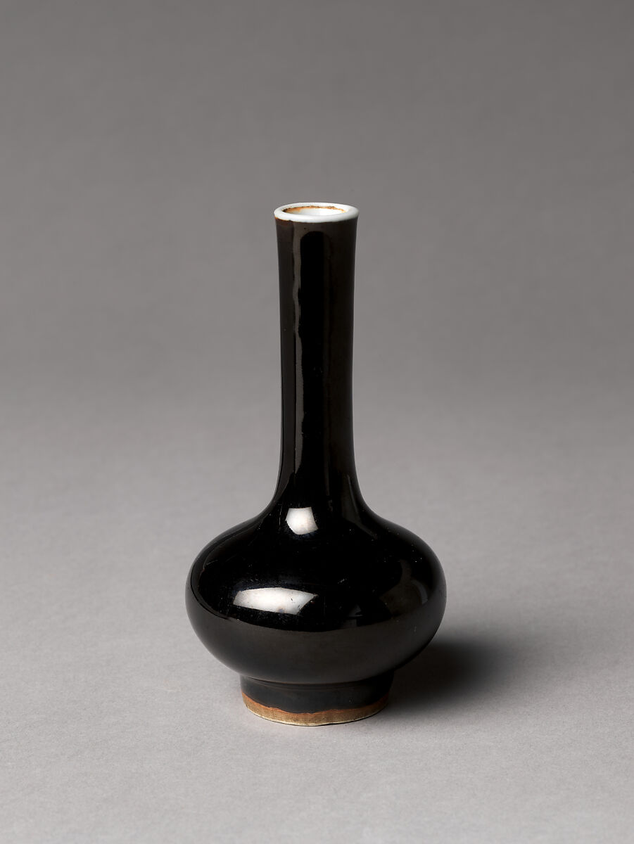【黒釉花瓶　 Vase】中国-清代