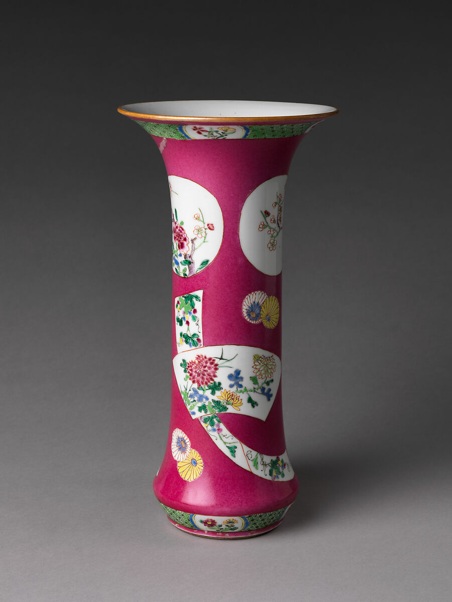 【花模様花瓶　Vase with Flowers】中国-清代‐乾隆時代