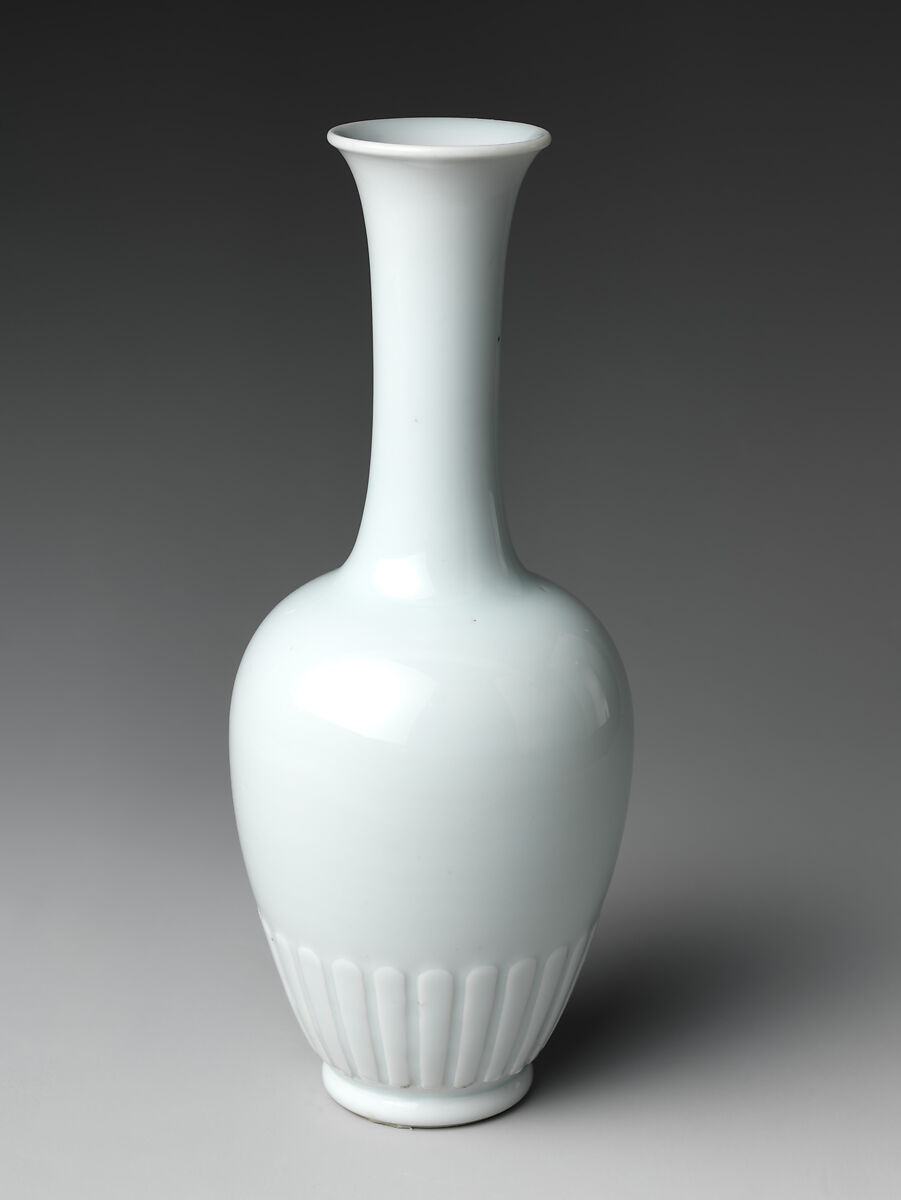 【縞模様青釉瓶　Vase light blue glaze】中国‐清代康熙時期