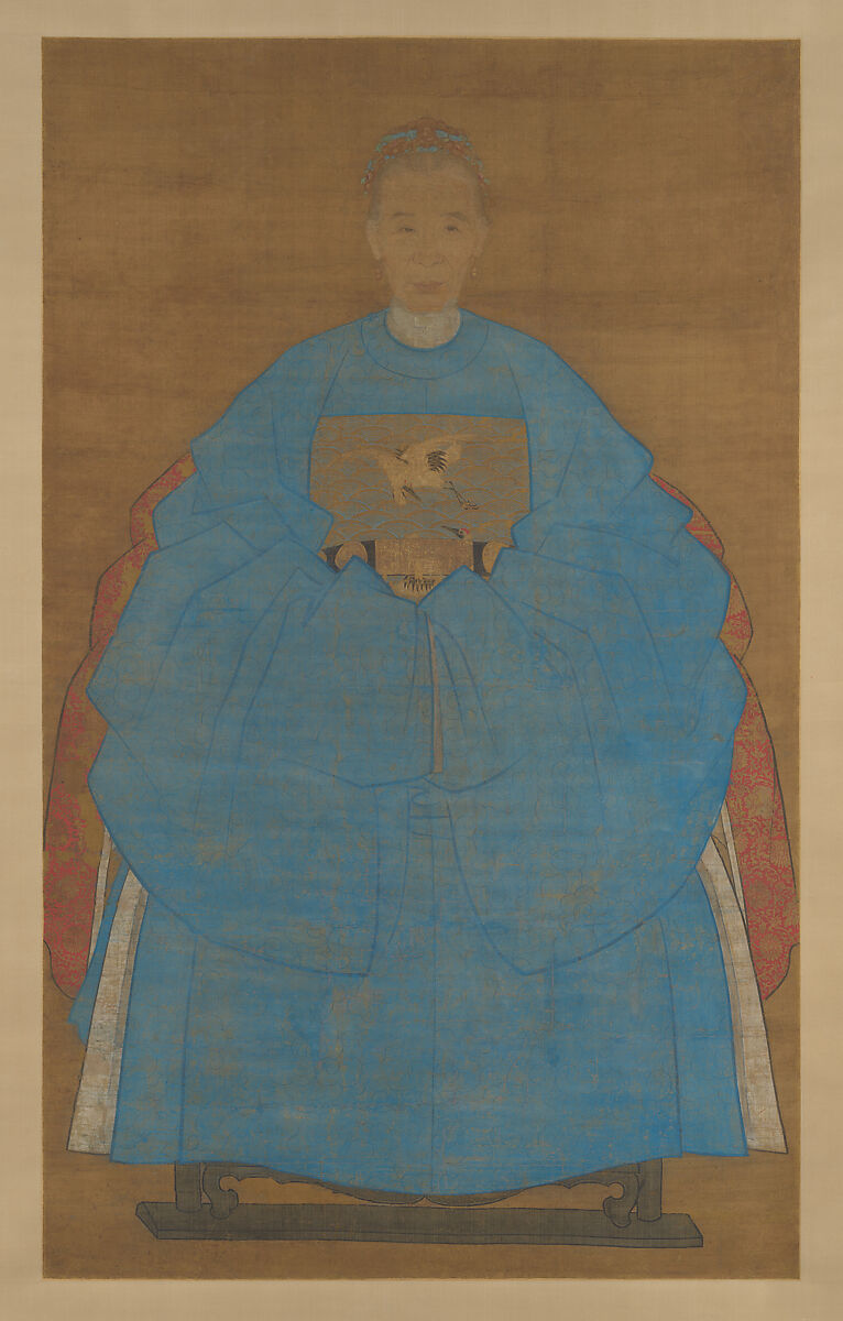 【阮祖德　抑齋曾叔祖夫人像　軸　Portrait of the wife of Yizhai】中国‐明代