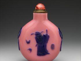 【套料玻璃鍾馗圖鼻煙壺　 Snuff bottle with demon queller Zhong Kui】中国‐清代