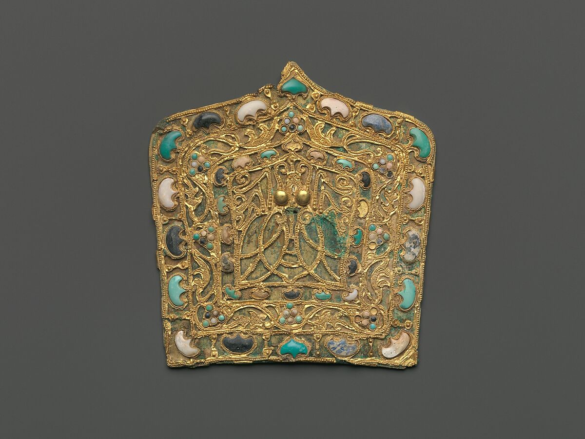 【鎏金嵌寳銅飾件　Ornamental Plaque】中国‐東晋時代