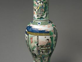 【女性活動模様花瓶　Vase with Women’s Activities】中国‐清代