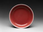 【赤釉皿　Dish】中国‐明代宣徳時期