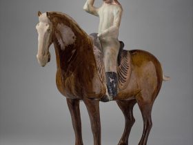 【三彩陶騎馬俑　Horse and rider】中国‐唐代