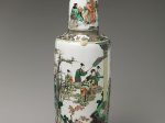 【長寿の桃を捧げる仙人たちの花瓶　Vase with Immortals Offering the Peaches of Longevity】中国‐清代康熙時代