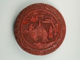 【剔紅昇平宝盒一対　One of a pair of boxes with elephants】中国‐清朝乾隆時代