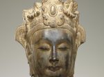 【彩絵石雕菩薩頭像　Head of an attendant bodhisattva】中国‐北魏時代